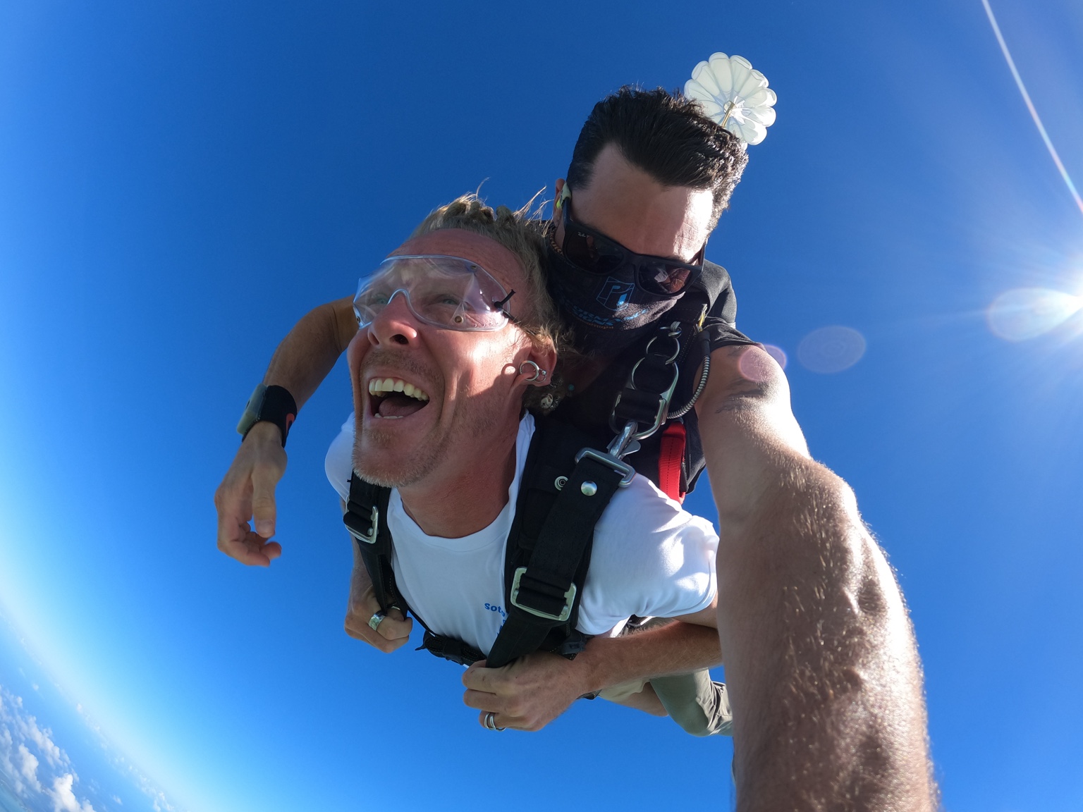 Captain Robbie skydiving over Key West